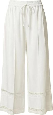 Twinset Wijde Poplin Broek - Dames - Wijde Broeken - Wit - XS - Broeken