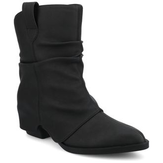 Journee Collection Womens Wynette Medium and Wide Width Western Slouchy Ankle Booties