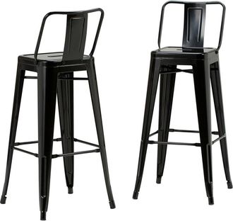 Simpli Home Set Of 2 Rayne Industrial Metal 30In Bar Stools