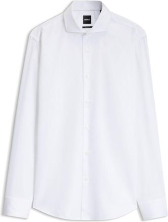 BOSS Regular-fit shirt in striped cotton