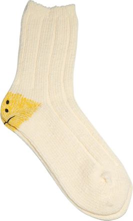 KAPITAL Calzini Rainbowy Happy Heel - Bianco