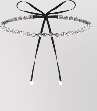 Maison Margiela rhinestone necklace adjustable strap bow detail
