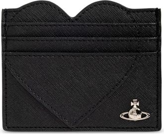 Vivienne Westwood Accessoires, Dames, Zwart, ONE Size, Leer, Harten Kaarthouder