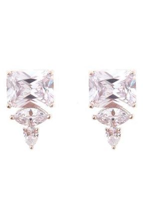 ZAXIE Mixed Cubic Zirconia Stud Earrings in Silver at Nordstrom Rack