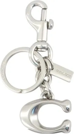Coach Keyfobs logo-plaque keyring - women - Metal - OS - Silver