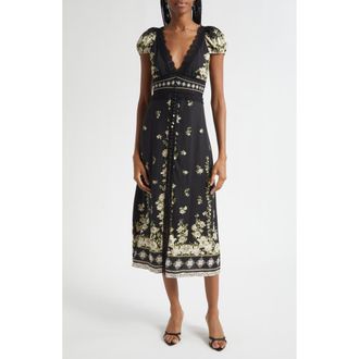 Alice & Olivia Floral Lace Detail Dress in Free Falling at Nordstrom Rack, Size 6