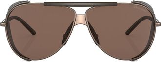 Giorgio Armani double-bridge pilot-frame sunglasses - men - Acetate - 69 - Metallic