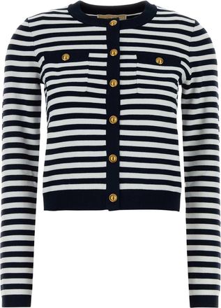 Michael Kors Embroidered Stretch Viscose Blend Cardigan