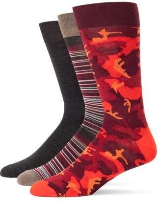 Lorenzo Uomo Assorted 3-Pack Italian Merino Wool Blend Dress Socks in Brown at Nordstrom Rack, Size 10-13