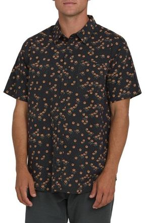 Billabong Sundays Short Sleeve Button-Up Shirt in Black at Nordstrom, Size X-Large