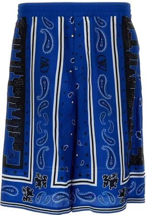 Off-white Blue Bandana Pattern Shorts