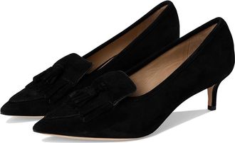 Lauren Ralph Lauren Adrienne Suede Kiltie Pumps Womens Shoes Black : 7.5 B - Medium