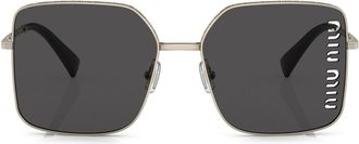 Miu Miu Eyewear square laser-cut lens sunglasses - women - Metal - 60 - Gold