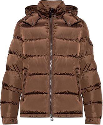 Moncler Maya Down Jacket - Heren - Gewatteerde jassen - Bruin - L - Leer - Jassen