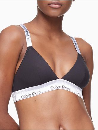 Calvin Klein Calvin Klein Womens Icon Cotton Modal Unlined Convertible Metallic Bralette - Black - XL