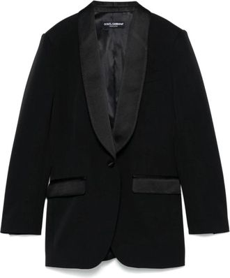Dolce & Gabbana Zwarte Jas Buitenkleding Elegante Stijl - Dames - Blazers - Zwart - L - Jassen