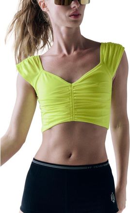 Free People FP Movement Breathe Deeper Crop Top in Highlighter at Nordstrom Rack, Size X-Small
