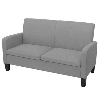 vidaXL Sof&aacute; De 2 Plazas 135x65x76 Cm Gris Claro Vidaxl