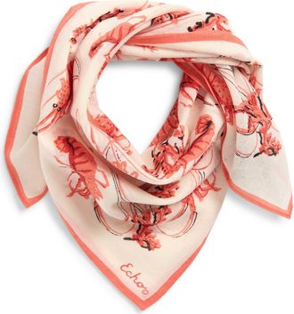 Echo Shrimp Boat Cotton Scarf in Coral at Nordstrom