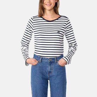 Petit Bateau Marineshirt dames met lange mouwen in katoen