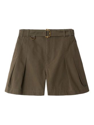 Burberry belted gabardine shorts - Green