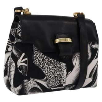 Ferragamo Pre-owned Canvas Shoulder Bag - Dames - Pre-owned - Veelkleurig - Maat: ONE Size Leer