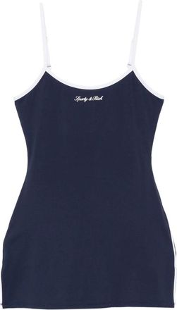 Sporty & Rich Logo-embroidered Contrast-trim Mini Dress