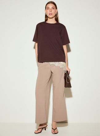 Icone Womens Pleated-waist thick crepe wide-leg pant