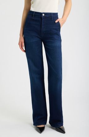 Frame Denim The High Waist Straight Leg Trouser Jeans in Ultraviolet at Nordstrom, Size 28
