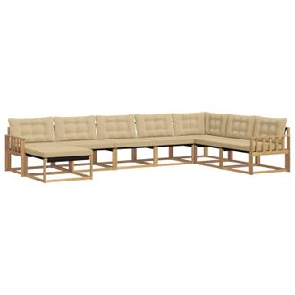 vidaXL Conjunto De Sof&aacute;s De Exterior Con Coj&iacute;n 8 Pcs Y Beige Vidaxl