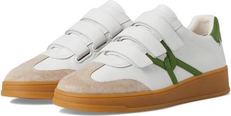 Veronica Beard Reagan Sneakers Womens Shoes White/Lemongrass Green Leather : 8 M
