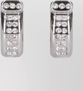 Ferragamo crystal hoop earrings two-tone finish