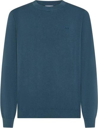 Sun 68 Rondgebreide Pullover - Heren - Ronde hals truien - Blauw - M - Katoen - Truien & Vesten