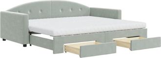 vidaXL Vidaxl - Divano Letto Estraibile Cassetti Grigio Chiaro 90x200cm Velluto