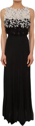 Elisabetta Franchi Vestito - Dames - Maxi kleedjes - Zwart - XL - Polyester - Kleedjes