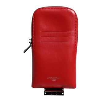 Dolce & Gabbana Wallets & Cardholders, male, Red, Size: ONE SIZE Red Leather Logo Card Holder Wallet