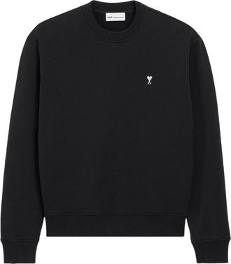 Ami Black Crewneck Logo Sweatshirt