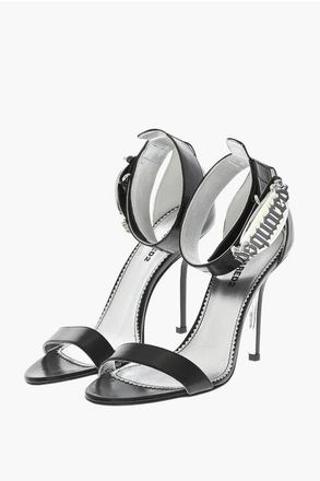 Dsquared2 Leather GOTHIC Sandal With Metal Logo 11 cm size 38