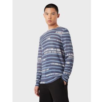 Emporio Armani Heren Emporio Armani Knit Sweatshirt in Navy