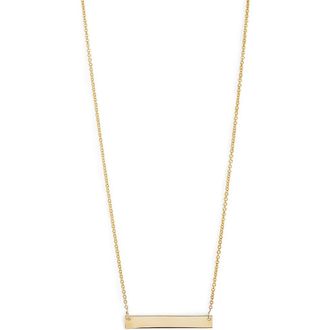 Bony Levy 14K Gold Bar Pendant Necklace in Yellow Gold at Nordstrom