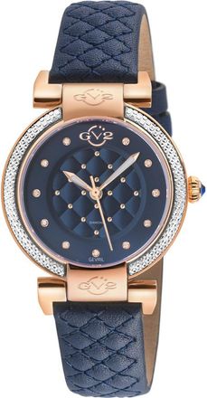 Gevril Group Berletta Quartz Diamond Blue Dial Ladies Watch 1549