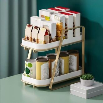 OEM Escurridor Doble Para Tazas Y Vasos - Almacenamiento De Cocina De Hierro Dorado 20x34x28 Cm, 2 Niveles, Estable Y F&aacute;cil De Limpiar