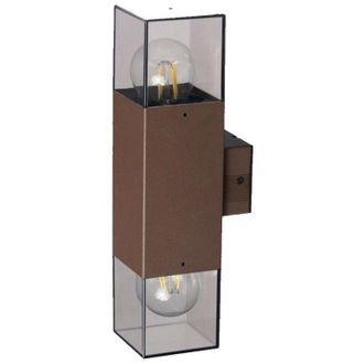 Trade Shop Trade Shop - Applique De Luz Exterior De Doble Pared 2 Conexiones E27 Ip44 &Oacute;xido Esm-01c