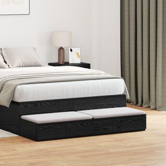 Berkfield Home Bed Drawers Black 120x36.5x16.5 cm Engineered Wood