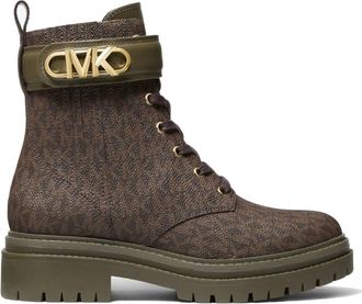 Michael Kors Parker Enkellaarsjes - Dames - Veterlaarzen - Groen - 36 EU - Schoenen