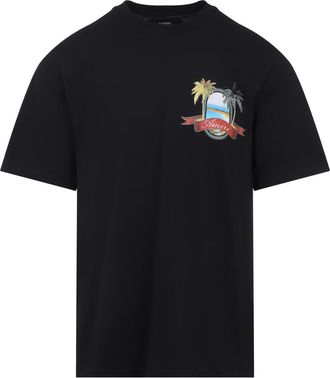 Amiri Mens Paradise Tee - Black Cotton - Size Large