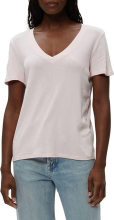 Michael Stars Dylan Classic V-Neck Shirt in Lychee at Nordstrom