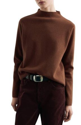 Mango Funnel Neck Sweater in Caramel at Nordstrom, Size X-Large