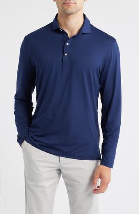 Johnnie-O Swing Long Sleeve Performance Polo in Navy 2 at Nordstrom, Size Xx-Large