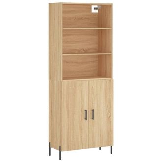 Berkfield Home Highboard Sonoma Oak 69.5x34x180 cm Engineered Wood in Light Brown